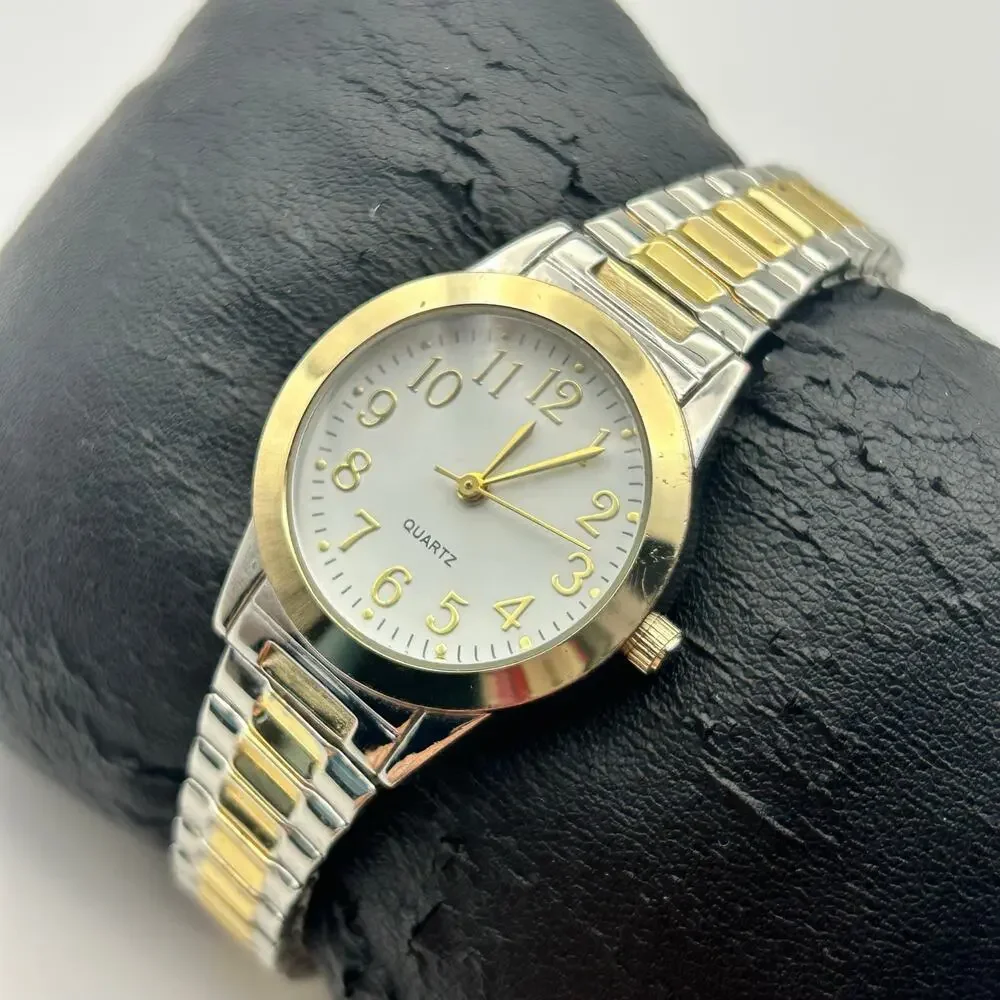 Accutime Watch Corp Two-tone St. Steel Women’s Watch Working New Battery